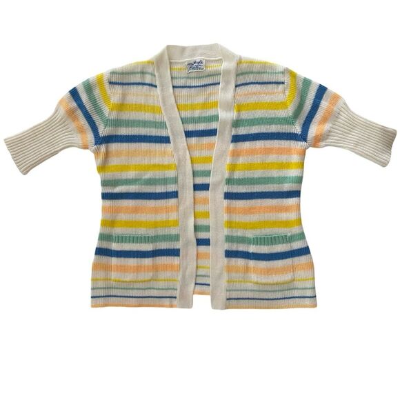 Vintage Knit Open Front Stripe Cardigan - Picture 1 of 5